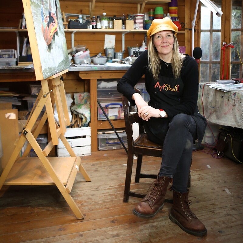 Kathy Evershed in the Artshed studio